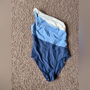 Summersalt sidestroke blue and white 8 one piece